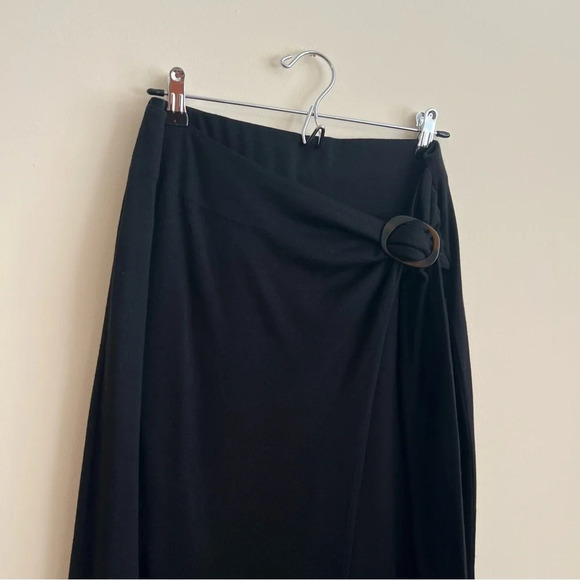 Vince Black O-Ring Wrap Midi Skirt - Picture 6 of 7